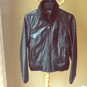 Guess black leather jacket size M